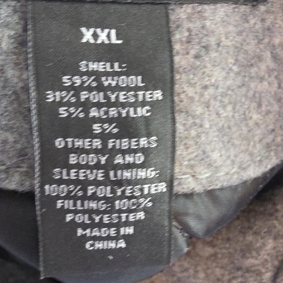 Men's Claiborne gray wool peacoat size XXL - Picture 5 of 5